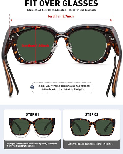 MEETSUN Oversized Fit Over Glasses Sunglasses for Women Men Large Trendy Polarized Sunglasses for Driving UV Protection