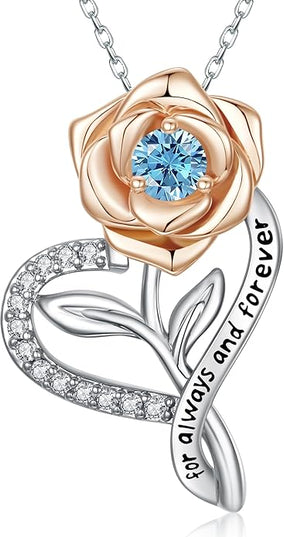 LAVALE Heart Birthstone Necklace for Women, Ideal Anniversary Birthday Gifts for Women Wife Girlfriend Her, Amazing Valentine's day Gift for Mom Women