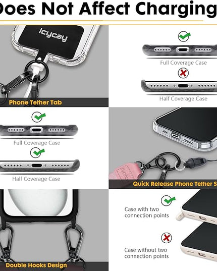 Phone Lanyard Crossbody, Cell Phone Strap for Around The Neck Adjustable, Cute Lanyard for iPhone Case ID Holder Keys Accessories Travel Essential