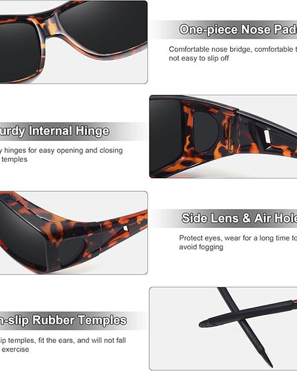MEETSUN Fit Over Glasses Sunglasses for Men Women,Wrap Around Sunglasses Polarized UV400 Protection