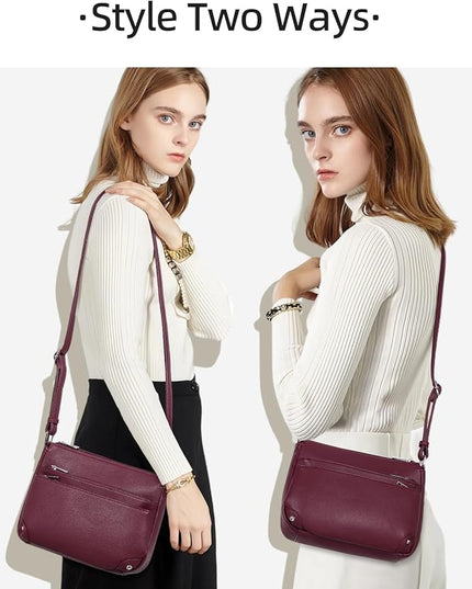 WESTBRONCO Crossbody Bags for Women, Medium Size Shoulder Handbags, Satchel Purse with Multi Zipper Pocket