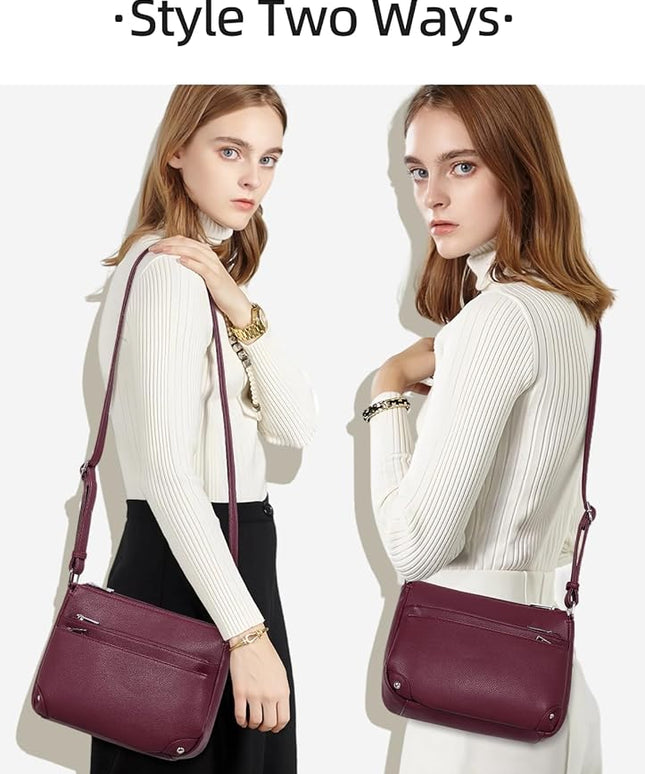 WESTBRONCO Crossbody Bags for Women, Medium Size Shoulder Handbags, Satchel Purse with Multi Zipper Pocket