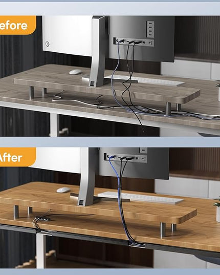 Delamu 6 Pack Safe & Tidy Cable Management Solution - Protect Kids & Pets with Home & Office Cable Management Under Desk, Cable Organizer, Cable Management Kit, Cord Organizer for Desk, 15.7in x 6