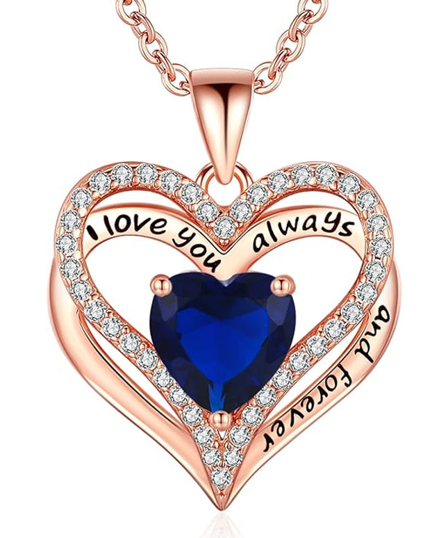 S925 Sterling Silver Necklace for Women, Wife Jewelry Rose Gold, Mom Birthday Valentines Mothers Day Gifts, Girlfriend Necklaces, Daughter Heart Jewel, Anniversary for Her