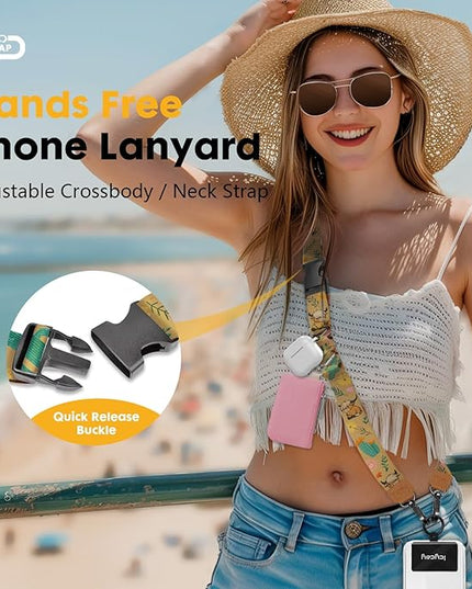 Phone Lanyard Crossbody, Highland Cow Cell Phone Strap for Around The Neck Adjustable, Western Teacher Anti Theft Cute Lanyard for iPhone Case ID Holder Keys Accessories Travel Essential