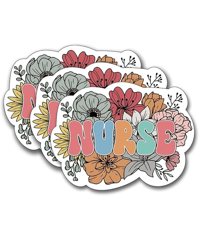 (3Pcs) Nurse Sticker, Sticker Gifts Decorate Books, Laptops, Nurse Practitioner Water Bottles Kindles Stickers, Phones Tumbler Waterproof Vinyl 3" Inch