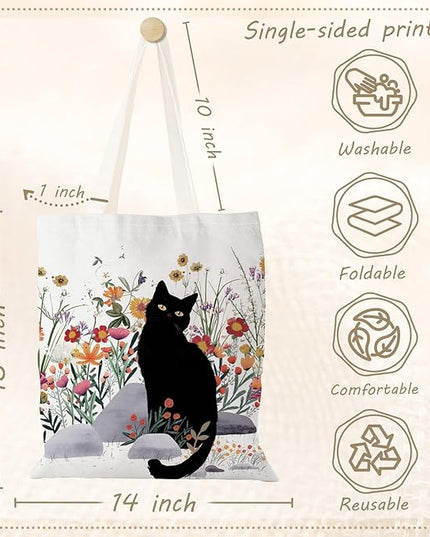 Aesthetic Canvas Tote Bag with Zipper Pockets & Snaps for Women,Reusable Shopping Grocery Bags Gifts -Work, Gym