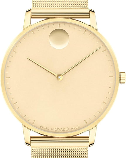 Movado Face Men's Luxury Quartz Watch - Swiss Movement - Water Resistance 30 Meters (3ATM) - Elegant Timepiece - Gift for Him - 41mm
