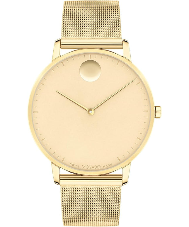 Movado Face Men's Luxury Quartz Watch - Swiss Movement - Water Resistance 30 Meters (3ATM) - Elegant Timepiece - Gift for Him - 41mm