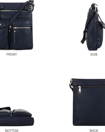SG SUGU Katie Lightweight Medium Crossbody Bag Shoulder Bag with Multi Pocket for Women