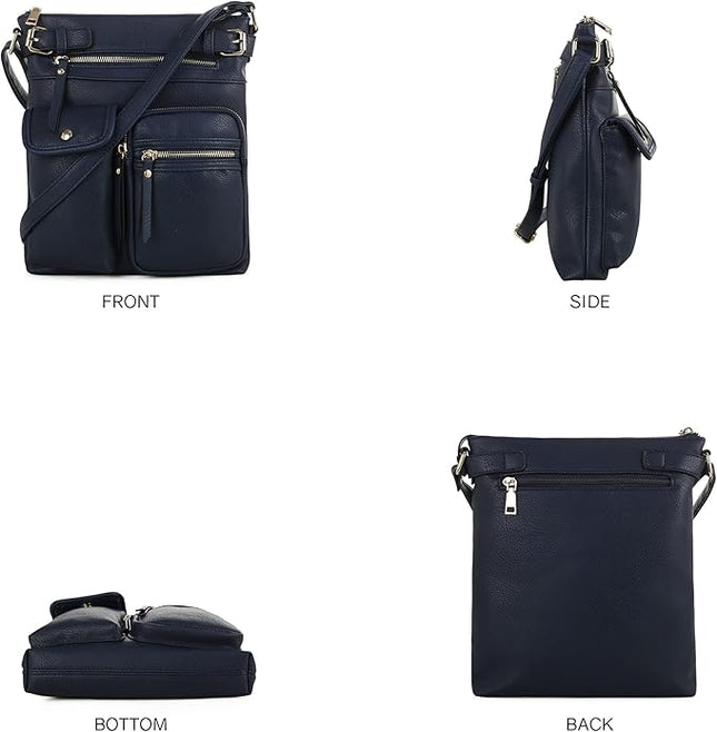 SG SUGU Katie Lightweight Medium Crossbody Bag Shoulder Bag with Multi Pocket for Women