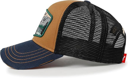 ililily Premium Howels Embroidery Vintage Baseball Cap Distressed Trucker Hat