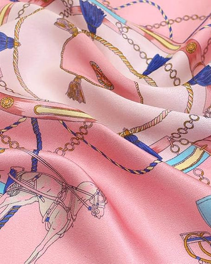 ANDANTINO 100% Pure Mulberry Silk Small Square Scarves -21'' x 21''- Digital Printed Neckerchief –Women Men Lightweight Scarf