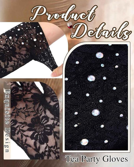 Campsis Floral Lace Gloves Long Lace Gloves