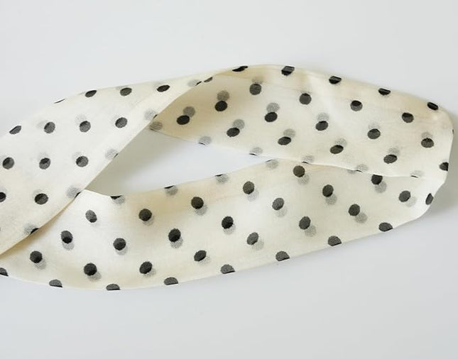 JERLA Women 100% Mulberry silk Scarf Long Large Lightweight Scarves Fashion Women Soft polka dot Print Neckerchief