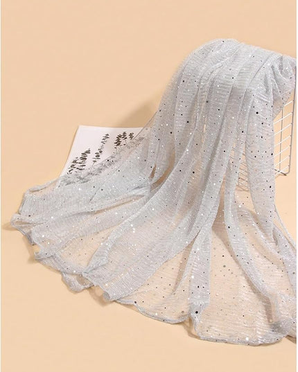 Floerns Women's Sequin Bandana Square Scarf Silk Scarves Mesh Shawl and Wrap for Evening Dresses