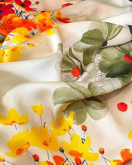 Fashion Scarves Scarf 100% Silk Feeling Scarf Silk Like Scarves Long Lightweight Sunscreen Shawls for Women