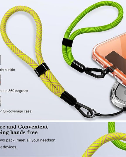 Phone Lanyard, 2 Pack Adjustable Cell Phone Lanyard Hand Phone Wrist Strap with Tether Tabs for Smartphones