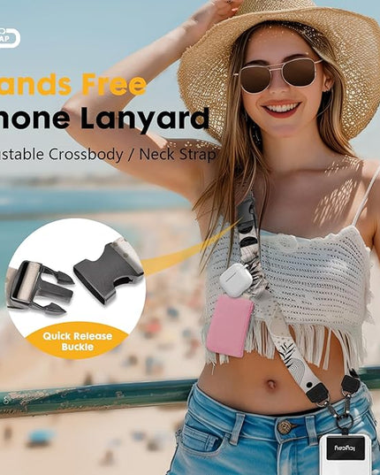 Phone Lanyard Crossbody, Abstract Leaf Cell Phone Strap for Around The Neck Adjustable, Anti Theft Cute Lanyard for iPhone Case ID Holder Keys Accessories Travel Essential