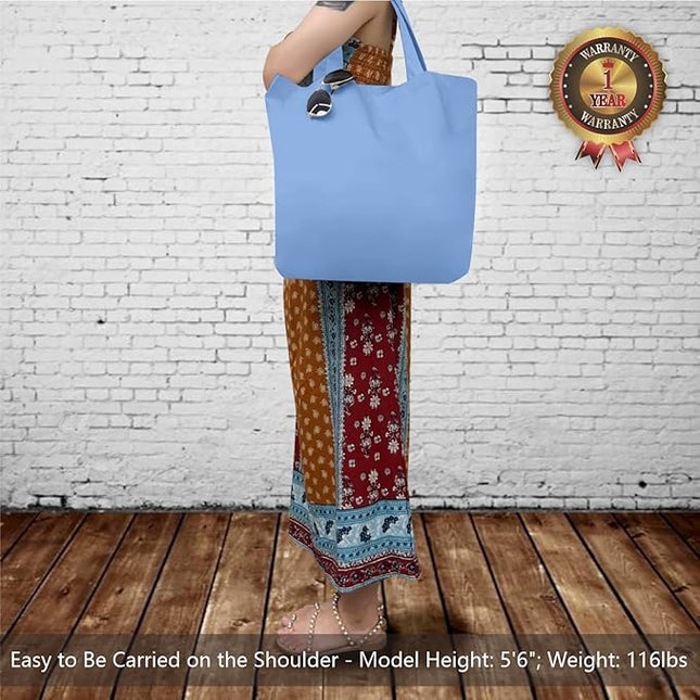 TOPDesign 3-Pack Super Strong Large 12oz Cotton Canvas Tote Bags, Reusable Grocery Shopping Cloth Bags, Fashionable Two-Tone Totes for Crafts, DIY Your Creative Designs