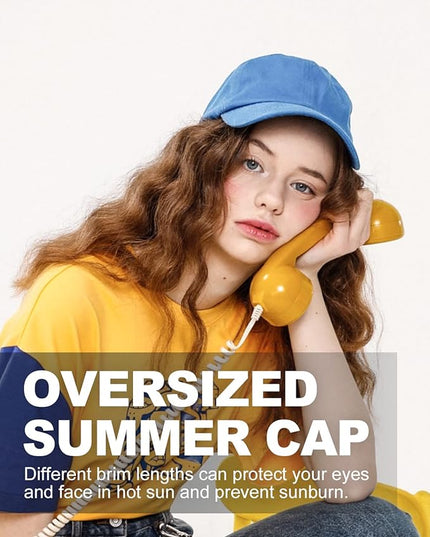 Zylioo XL XXL Oversize Baseball Cap, 100% Cotton Adjustable Dad Hat for Big Heads 23.5"-25.5", Soft Crown Large Size Cap