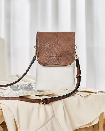 BOSTANTEN Vegan Leather Small Crossbody Bags for Women Designer Cell Phone Bag Wallet Purses Adjustable Strap