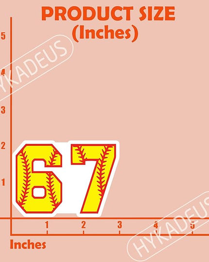 (3 Pcs) Softball 67 Six Seven Funny Gen Alpha Meme Stickers – 67 Gifts for Coaches, Players, Waterproof Vinyl Decals for Water Bottle, Tumbler, Laptop, Phone Case, 3" x 2.1"