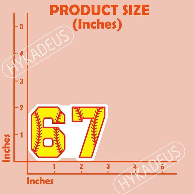(3 Pcs) Softball 67 Six Seven Funny Gen Alpha Meme Stickers – 67 Gifts for Coaches, Players, Waterproof Vinyl Decals for Water Bottle, Tumbler, Laptop, Phone Case, 3" x 2.1"