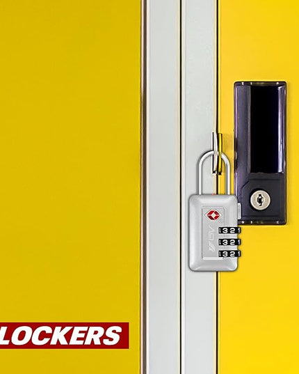 BV TSA Accepted Luggage Travel Lock, Set-Your-Own Combination Lock for School Gym Locker, Luggage Suitcase Baggage Locks, Filing Cabinets, Toolbox, Case (Silver, 2 Pack)