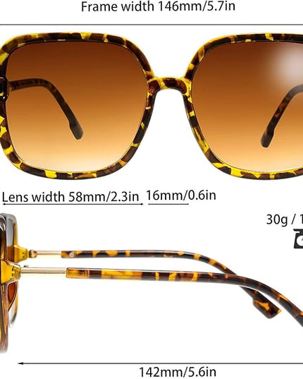 The Fresh Women's Oversized Square Jackie O Cat Eye Hybrid Butterfly Fashion Sunglasses - Exquisite Packaging