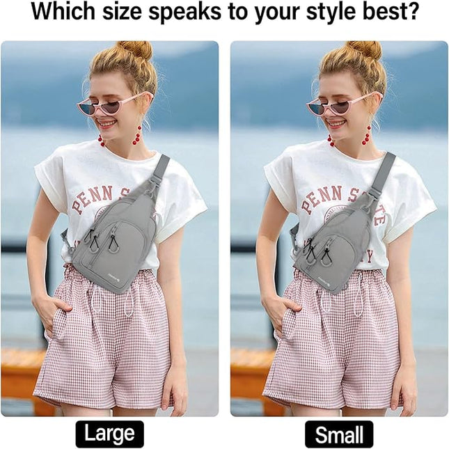 Hanke Crossbody Sling Bag for Women Men, Small & Large Casual Cross Body Sling Bags, Chest Bag for Outdoor Hiking Travel