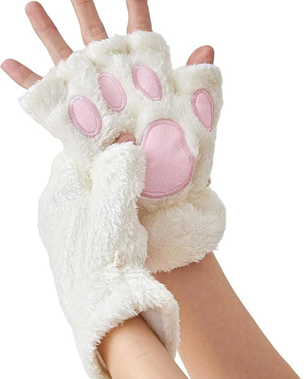 Cat Paws Gloves Fingerless Bear Furry Paw Cute Hand Gear Cosplay Costume Accessories