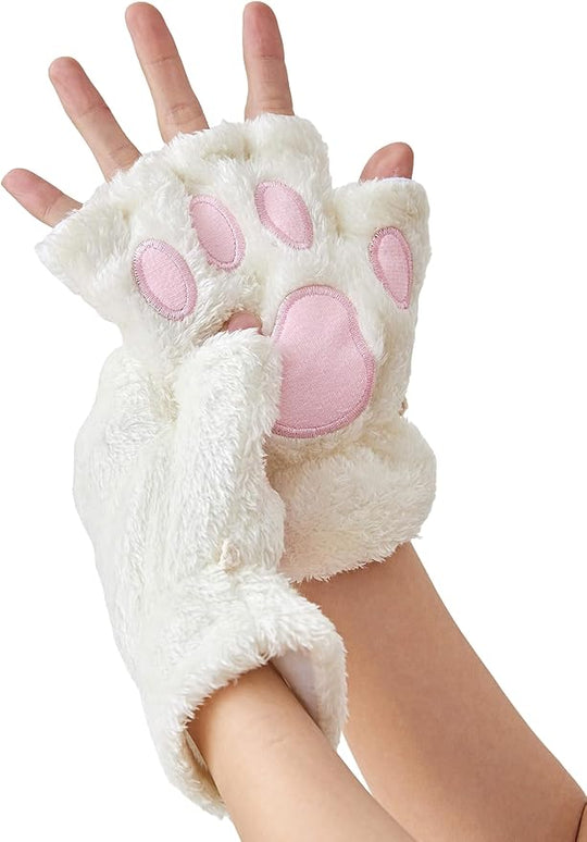 Cat Paws Gloves Fingerless Bear Furry Paw Cute Hand Gear Cosplay Costume Accessories