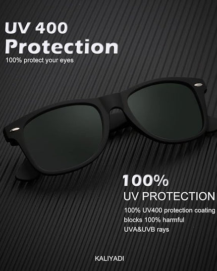 KALIYADI Polarized Sunglasses for Men and Women Matte Finish Sun glasses Color Mirror Lens UV Blocking (3 Pack)