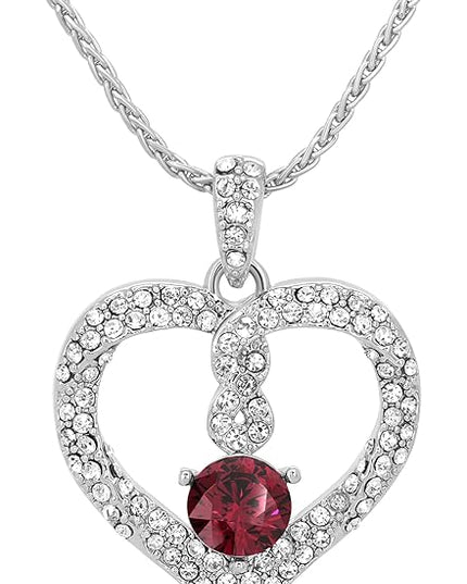 TRYNDI Birthstone Necklace for Women - Infinity 12 Months Birthstone Necklace, Christmas Gifts for Wife, Daughter, Girlfriend, Mom - Mother’s Day, Valentine’s, Anniversary, Birthday Gift for Her