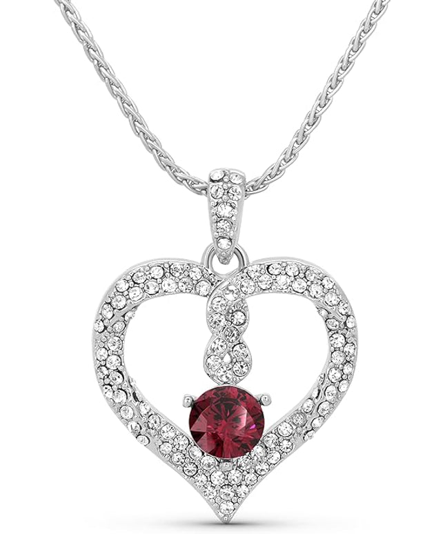 TRYNDI Birthstone Necklace for Women - Infinity 12 Months Birthstone Necklace, Christmas Gifts for Wife, Daughter, Girlfriend, Mom - Mother’s Day, Valentine’s, Anniversary, Birthday Gift for Her