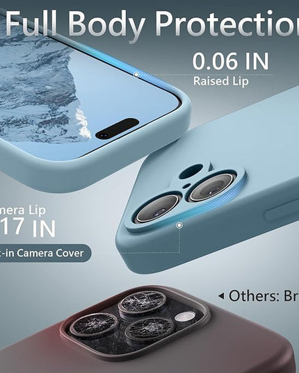 FireNova Magnetic for iPhone 17 Case, Compatible with MagSafe, [Integrated Silicone Camera Control Button] [Camera Protection] Anti-Scratch Microfiber Lining Phone Case, 6.3", Sky Blue