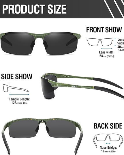 DUCO Mens Sports Polarized Sunglasses UV Protection Sunglasses for Men 8177s