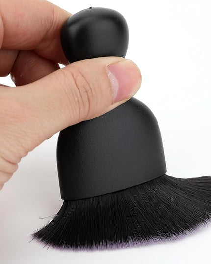 Car Detailing Brush, Soft Bristle Cleaning Brush, Scratch-Free Auto Duster Tool for Dashboard, Air Vents, Leather & Interior Cleaning (Black&White with Cap)