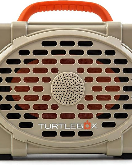 Turtlebox Original Gen 3: Portable Outdoor Bluetooth Speaker – Ultra-Loud (120dB), Waterproof (IP67), Rugged, Impact-Resistant, 3-Day Battery | Party Mode: Unlimited Pairing Stereo, Tan/Blaze Orange