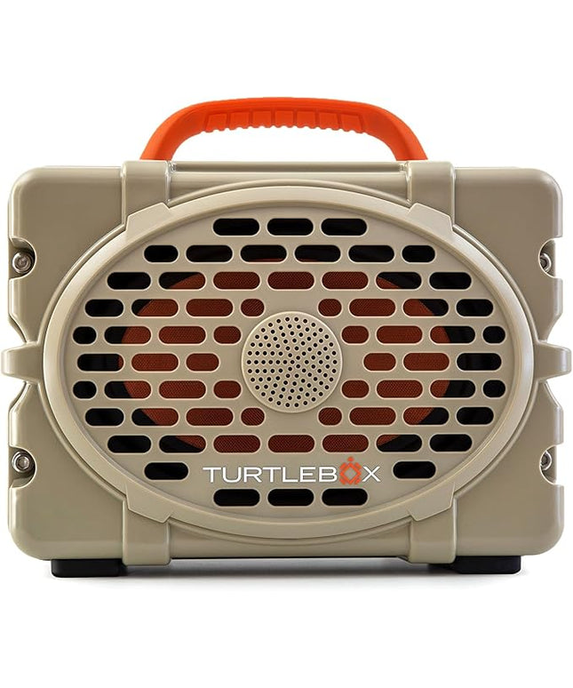Turtlebox Original Gen 3: Portable Outdoor Bluetooth Speaker – Ultra-Loud (120dB), Waterproof (IP67), Rugged, Impact-Resistant, 3-Day Battery | Party Mode: Unlimited Pairing Stereo, Tan/Blaze Orange