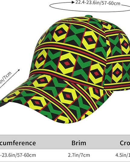 African Ethnic Tribal Style Baseball Cap for Men Women, Fashion Adjustable African Hat Casual Trucker Hats Sun Caps