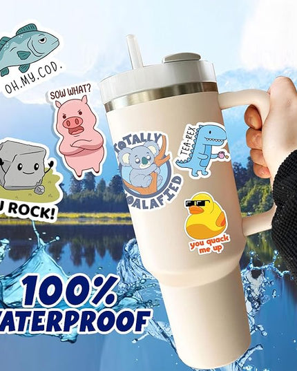 123 PCS Funny Pun Stickers for Adults, Hilarious Punny Gift for Laptop, Water Bottles, Decals for Scrapbooking Waterproof Vinyl
