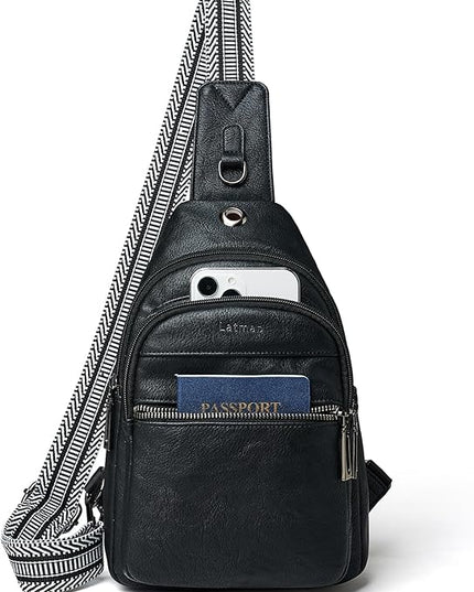 Sling Bag For Women Faux Leather Small Casual Daypack Backpack Fanny Pack Crossbody Chest Bags Purse