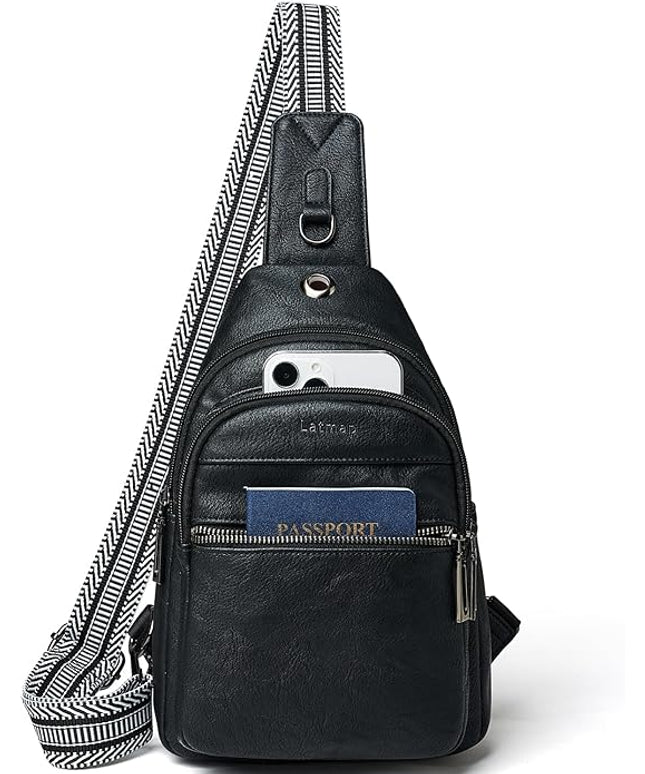 Sling Bag For Women Faux Leather Small Casual Daypack Backpack Fanny Pack Crossbody Chest Bags Purse