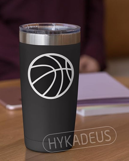 (3Pcs) Black Basketball Stickers Waterproof Vinyl Basketball Ball Decals for Water Bottle, Tumbler, Phone Case, Poster Board, Laptop, Scrapbooking, Team Players, Coach, 3" x 3"