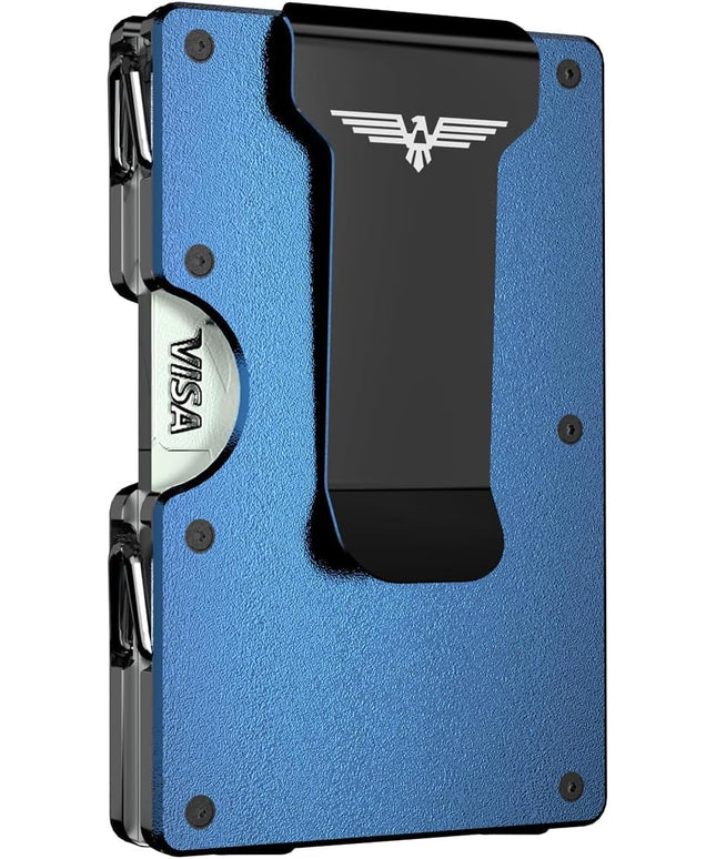 Lenvoten Extra Durable Hinged Minimalist Wallet for Men | Slim Metal RFID Blocking Wallet | Credit Card Holder & Money Clip Holds 20 Cards | Premium Scratch-Resistant Finish | Ideal Gift for Men