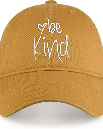 CHOK.LIDS Be Kind Trendy Womens Baseball Cap Unisex Fashion Cotton Polo Style Fun Inspirational Saying Seasonal Headwear