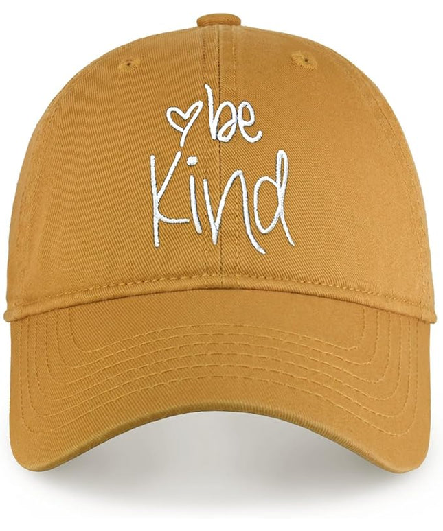 CHOK.LIDS Be Kind Trendy Womens Baseball Cap Unisex Fashion Cotton Polo Style Fun Inspirational Saying Seasonal Headwear