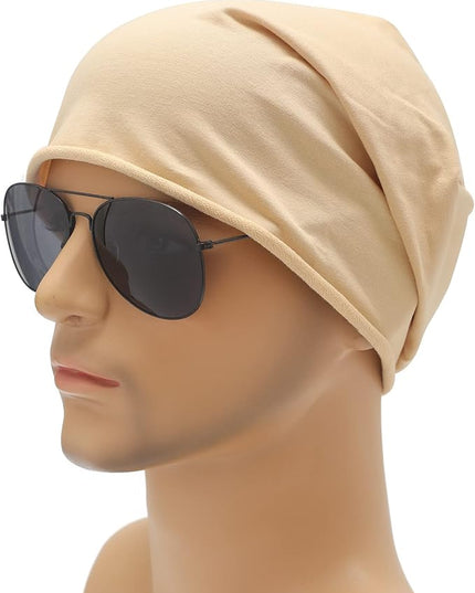 ZLYC Cotton Thin Slouchy Beanie Hat for Men Women Fashion Soft Stretch Knit Skull Cap